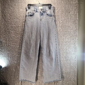 MOTEL Jeans Wide Leg Raw Hem Stonewash Women's Size 24 Relax